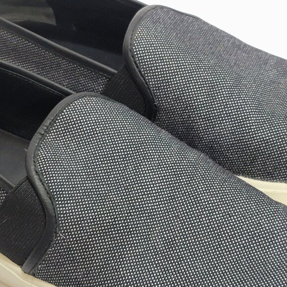 Vince Preston Black Textured Leather Trim Slip On Sneakers US 5 EU 35 - Picture 2 of 11